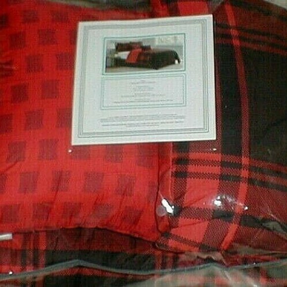 6 Pc. Red Buffalo Plaid Quilt Set Queen Modern Southern Home - Picture 4 of 4